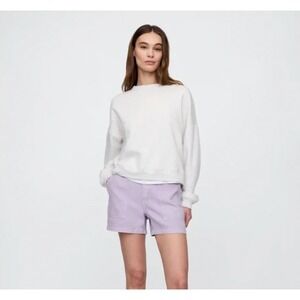 Gap Denim Lavender Purple Utility Shorts Elastic Waist High Rise Womens Large